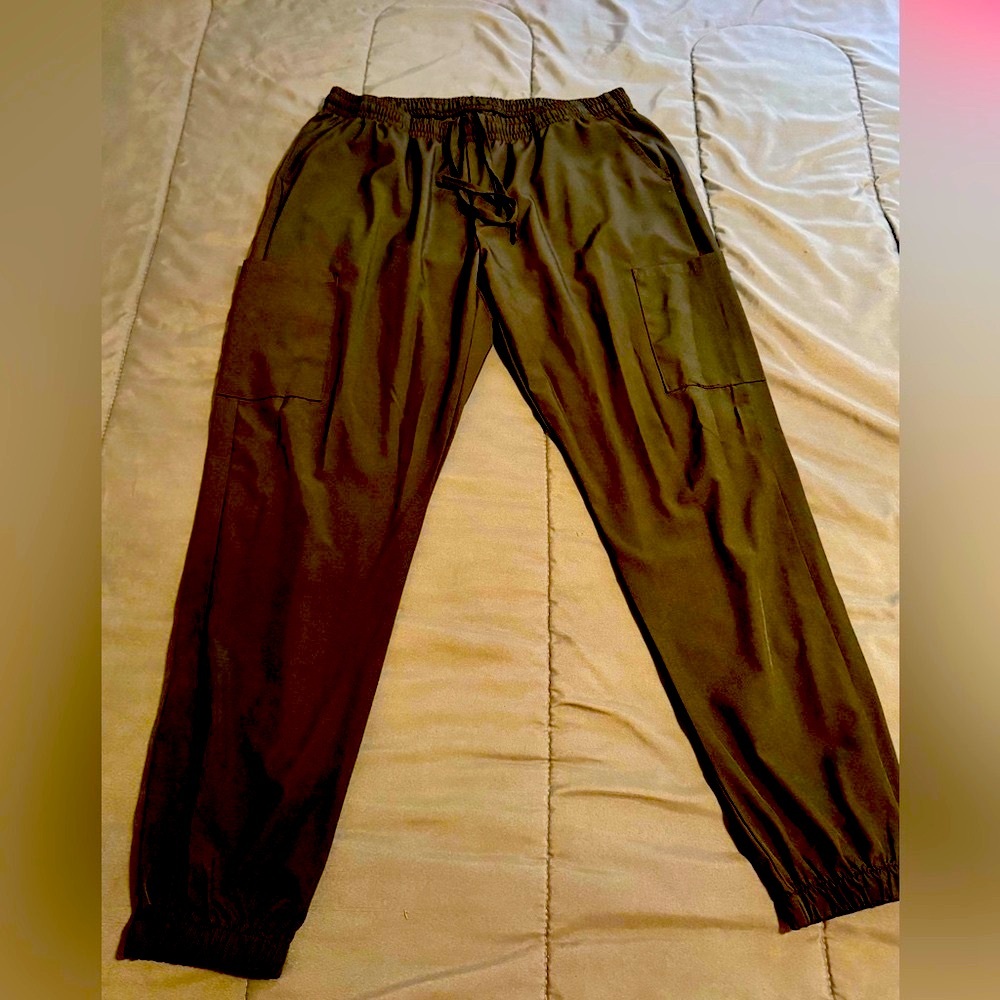 XL 4 Flex Black Drawstring Scrub Pants